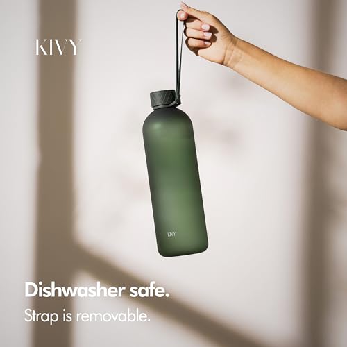 Large Water Bottle 50oz [Lightweight & Shatterproof] Fits Backpack & Cupholder for Travel