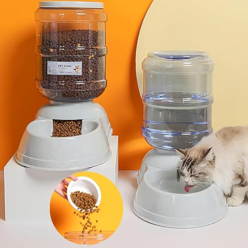Gravity Pet Feeder and Water Dispenser Set