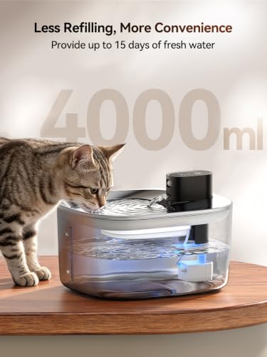 Wireless Cat Water Fountain Stainless Steel with Sensor