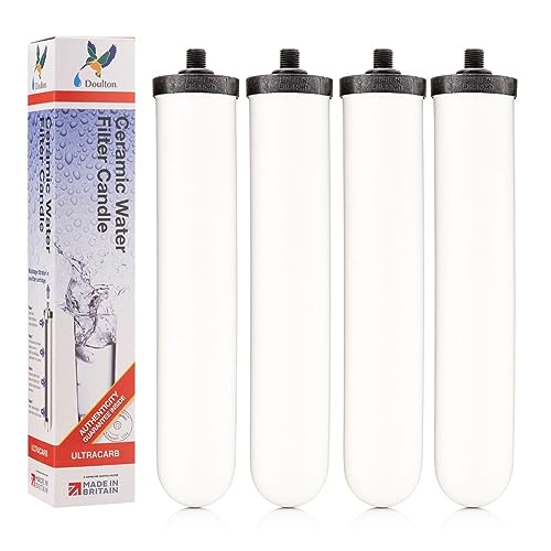 W9123053 ¦ 10" UltraCarb ¦ Authentic Drinking Water Ceramic Replacement Candle Element Filter ¦ 9501 ¦ White ¦ NSF Certified ¦ BSP Thread ¦ (4 Count)