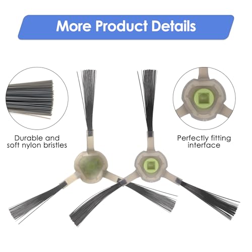 5 Pack) M210 Replacement Side Brushes Compatible With Lefant M210B, M213S, M210S, M210, M213, M210 Pro, M210P, OKP Life K2, K3, K3A, K4, K5, Robotic Vacuum Cleaner, Side Brush Kit, Accessories Kit (5 Count)