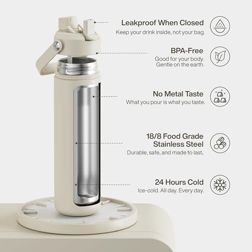Insulated Water Bottle with Straw Stainless Steel Water Bottle