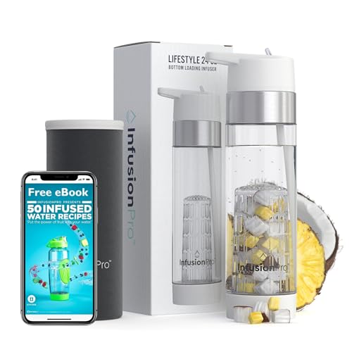 Fruit Infuser Water Bottle with Straw Lid 24 oz
