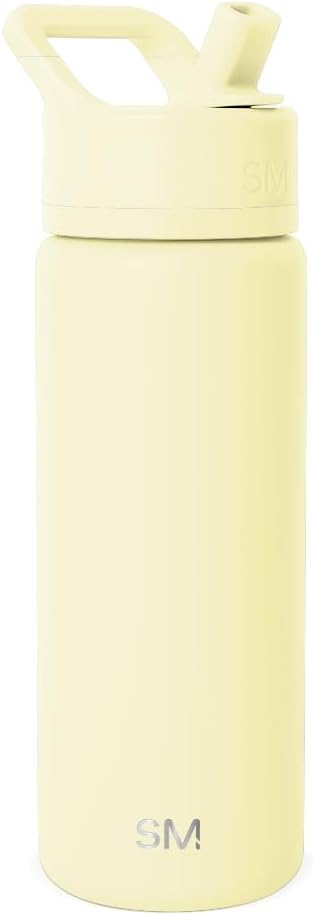 Simple Modern Kids Water Bottle with Straw Lid | Vacuum Insulated Stainless Steel Metal | Reusable Leak Proof BPA-Free Thermos for School | Summit Collection | 18oz, Buttercup