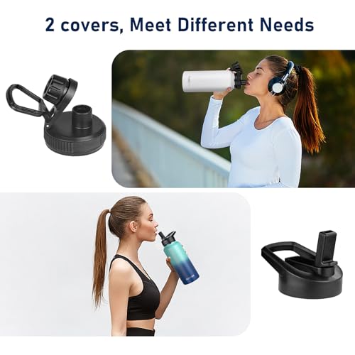 40oz Large Metal Sports Insulated Water Bottle with 2 Lids
