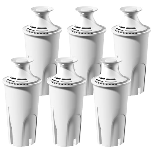 Water Filter Replacement Compatible with Water Pitchers and Dispensers (6 Count)