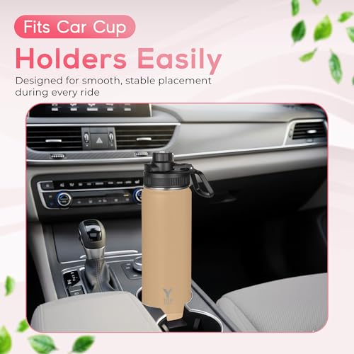 Y TOP 24 oz Insulated Water Bottle Leak Proof Spout Lid Fits in Car Cup Holder