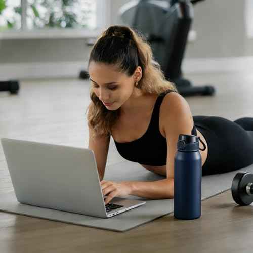 Insulated Water Bottle 24 oz with Dustproof Lid
