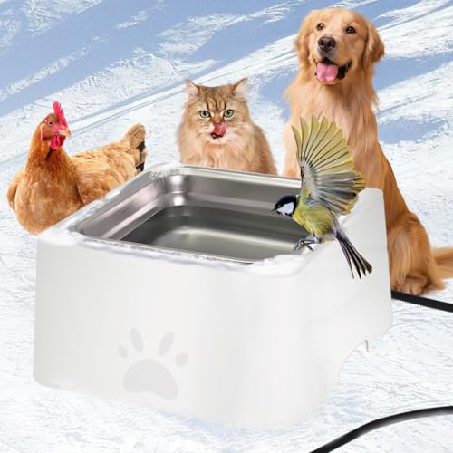 Large Heated Water Bowl for Outdoor Dog & Cat
