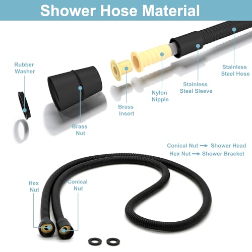 Vintage Handheld Shower Head with 59" Flexible Hose