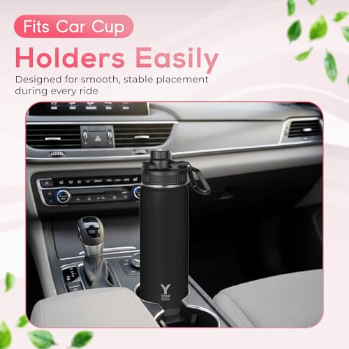 Y TOP 18 oz Insulated Water Bottle Leak Proof Spout Lid Fits in Car Cup Holder