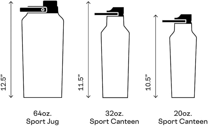 Corkcicle Classic Sport Canteen - Insulated Stainless Steel Water Bottle - Compact & Travel-Friendly - Durable - Dishwasher Safe - BPA Free - Non-Slip Silicone Base - 20 oz - Super Bloom