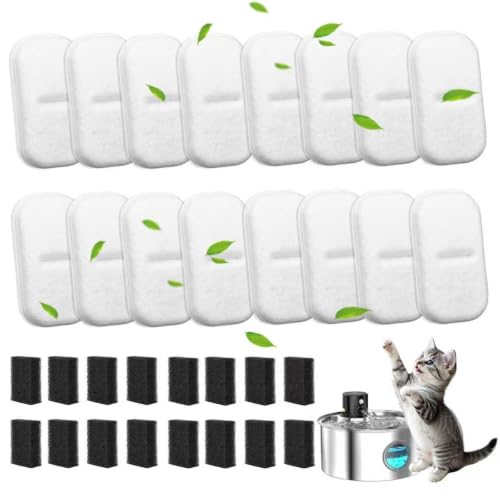 16+16 Pack Cat Water Filters Replacement for 108Oz (16 Count)