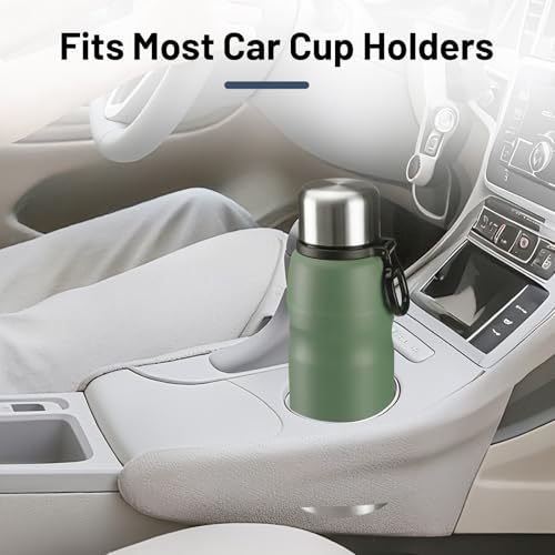 27oz Vacuum Insulated Stainless Steel Thermoses with Foldable Handle & Leakproof Lid