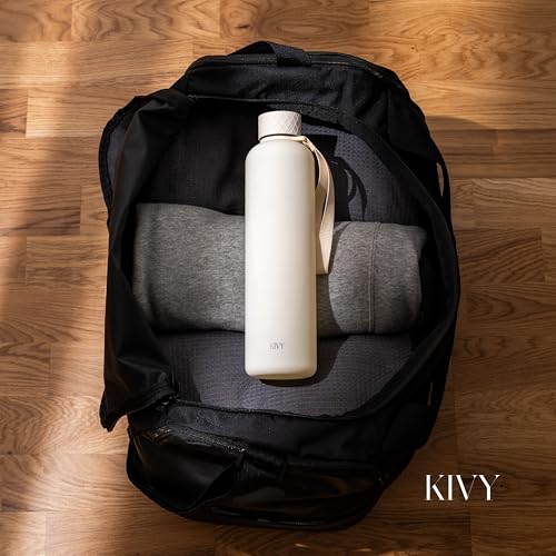 Slim Water Bottle 32oz [Lightweight & Shatterproof] Fits Backpack & Cupholder for Travel