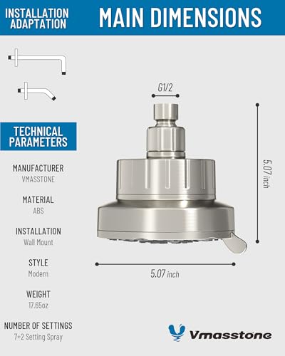 High Pressure Shower Head with Filter for Hard Water