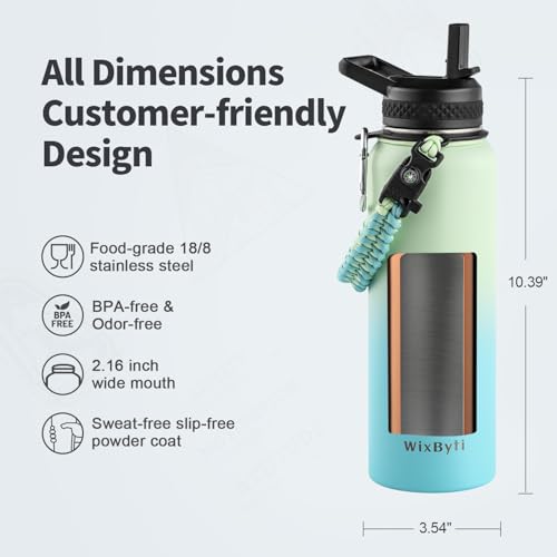 40 oz Insulated Water Bottle with Straw
