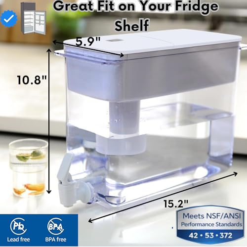 30 Cup Water Filter Pitcher & 5 Filters & Electronic Filter Change Reminder