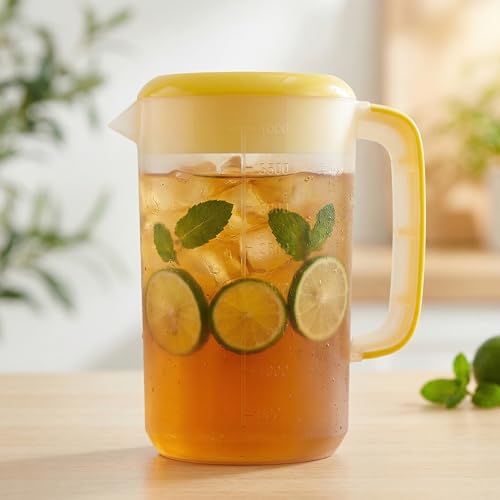 2 Pack 1 Gallon Plastic Water Pitcher with Lid (2 Count)
