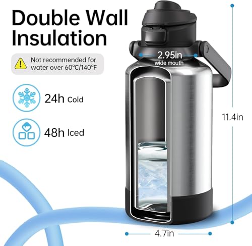 64oz Insulated Magnetic Water Bottle