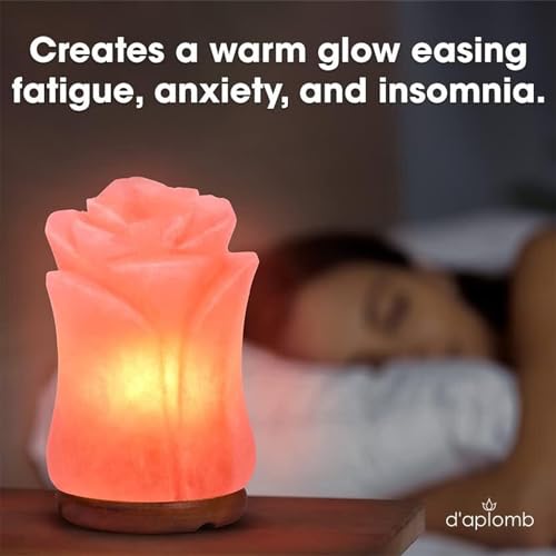 100% Authentic Natural Himalayan Salt Lamp;Hand Carved Flower Rose