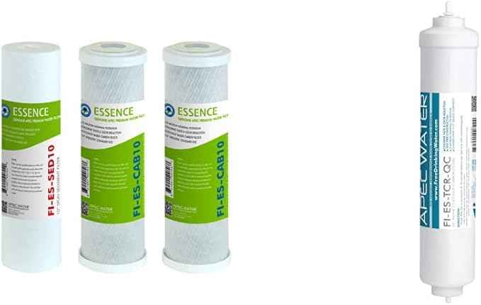 High Capacity Pre-Filter Set for Essence Series Reverse Osmosis Water Filter System (1 Count) and Inline Carbon Filter with Quick Connect