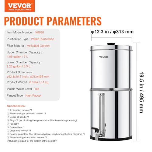 Gravity fed Water Filter System