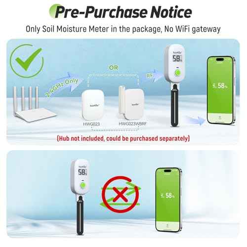 Smart Digital Wireless Plant Moisture Meter Houseplant Indoor