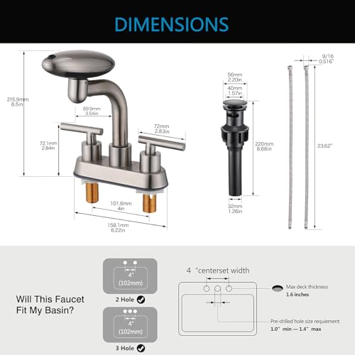 Brushed Nickel Bathroom Sink Faucet