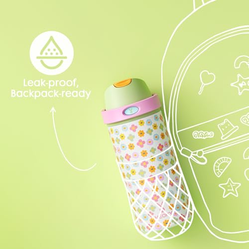 2 Pack 18 oz Insulated Stainless Steel Water Bottles for Kids Girls (2 Count)