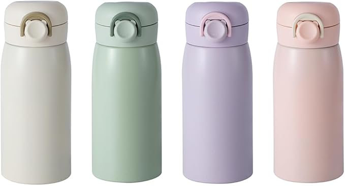12 oz Mini Water Bottle Small Stainless Steel Thermoses - Insulated Vacuum, Leak Proof, Keeps Drinks Hot/Cold - Ideal for Coffee, beverage, Water - Pink