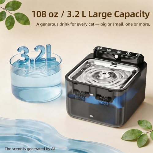 Wireless Cat Water Fountain Battery Operated