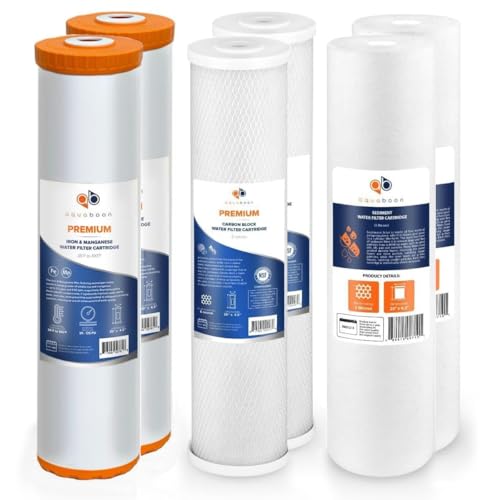 5 Micron 20 x 4.5 Whole House Water Filter Replacement Cartridge Set (6 Count)