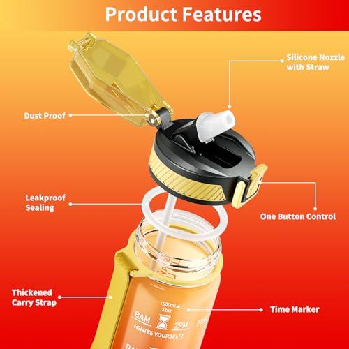 Water Bottle with Straw