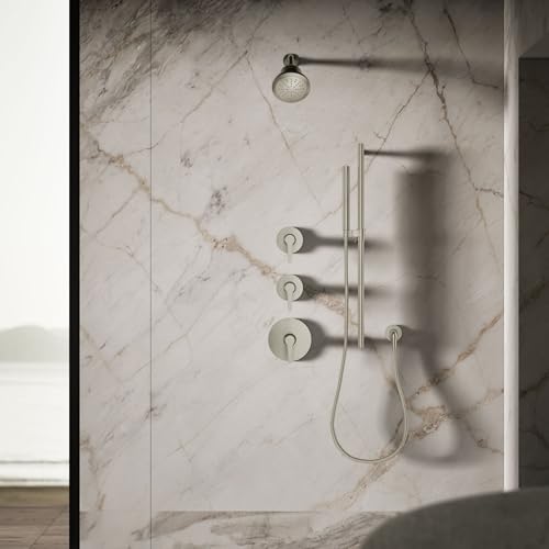 33631-G-BN Cinq Round Single-Function Filtered Showerhead, Five-Layer Filtration, 1.75 GPM, Full Coverage Spray, Premium Durable Material, Vibrant Brushed Nickel