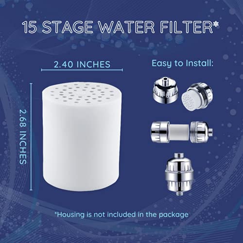 3 Pack 15 Stage Replacement Shower Water Cartridge