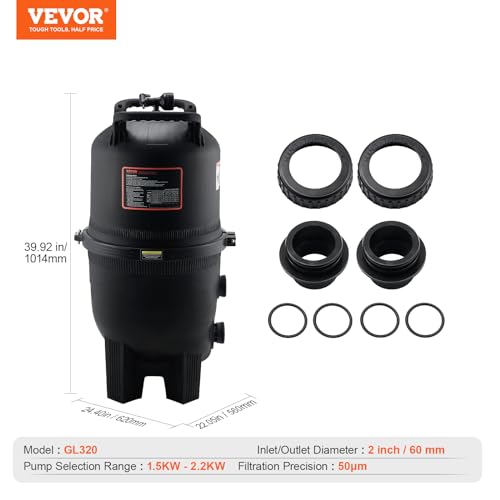 2026 PRO Cartridge Pool Filter Tank & Element for Above Ground & Inground Pools
