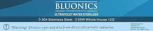 Bluonics Complete Whole House Well Water Filtration System – 24 GPM 110W UV Purifier with Triple 4.5" x 20" Housings, Carbon Filters, and Extra Filter Set