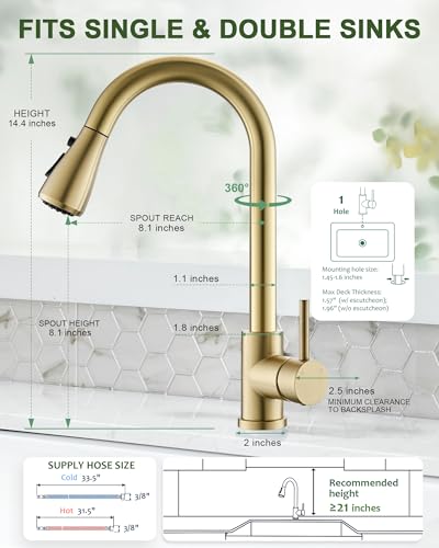 Kitchen Faucet with Pull Down Sprayer