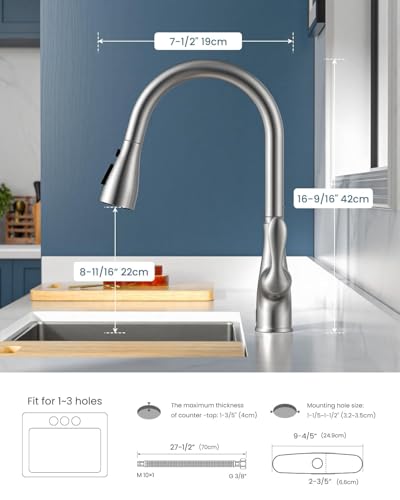 Touchless Kitchen Faucet with Pull Down Sprayer Brushed Nickel