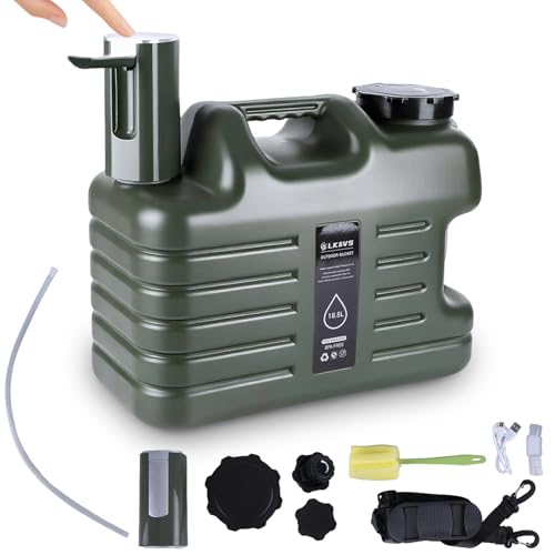 5 Gallon Camping Water Jug with Foldable Auto Pump (20 Count)