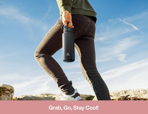 40 oz Insulated Water Bottle with 2
