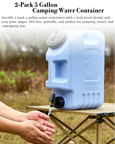 5 Gallon Camping Water Jug with Spigot (2 Count)