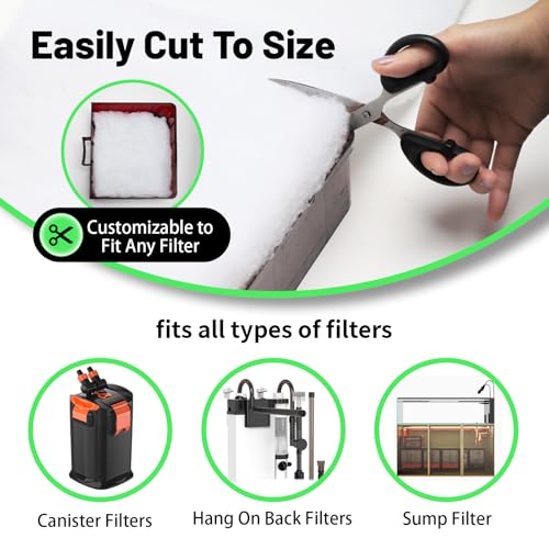 1'' Thick Aquarium Filter Floss 12"x 68" Poly Fiber Fish Tank Filter Media Water Polishing Filter Pad for Sump Canister Hang On Back Filter Cut to Size