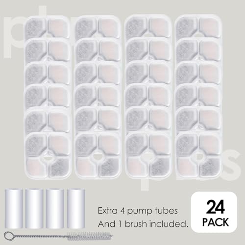 24 Pack Cat Water Fountain Filter Compatible With Cat Pixi Water Fountain Filter Replacement Triple Action Water Filter (24 Count)