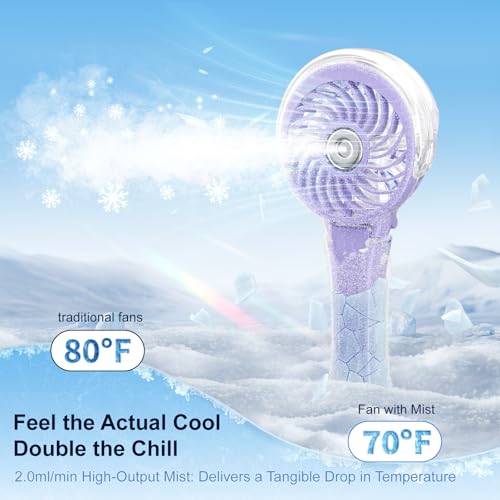 Upgraded Portable Handheld Misting Fan