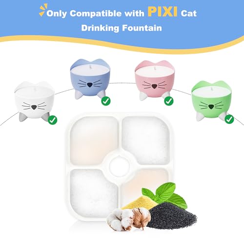 Cat Water Fountain Filter Replacement for PIXI Pet Water Fountain