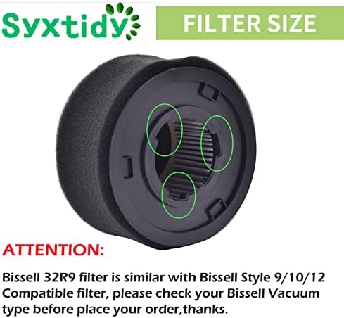 Filter Replacement for Bissell Powerforce Helix Rewind Pet Compact, Turbo Bagless Deluxe Vacuum, Part 203-7913,32r9,1240,82H1,2037913,62x5,65793,68c71, 2 Pack - AquaVibe