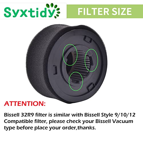 Vacuum Filters for Bissell Powerforce Helix Turbo 32r9 (2 Count)