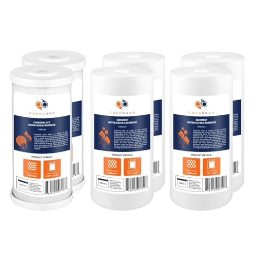 5 Micron 10 x 4.5 Carbon Block Chlorine Reduction Cartrige and 2 Sediment Reduction Water Filter (2 Count)